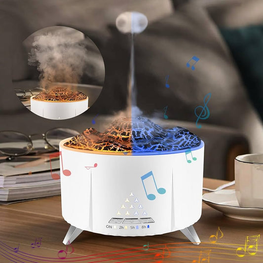 Kinscoter Vulkan Flamme Aroma Diffusor Quallen Rauch ring Luftbe feuchter 360ml Aroma therapie ätherisches Öl Diffusor cooles Geschenk